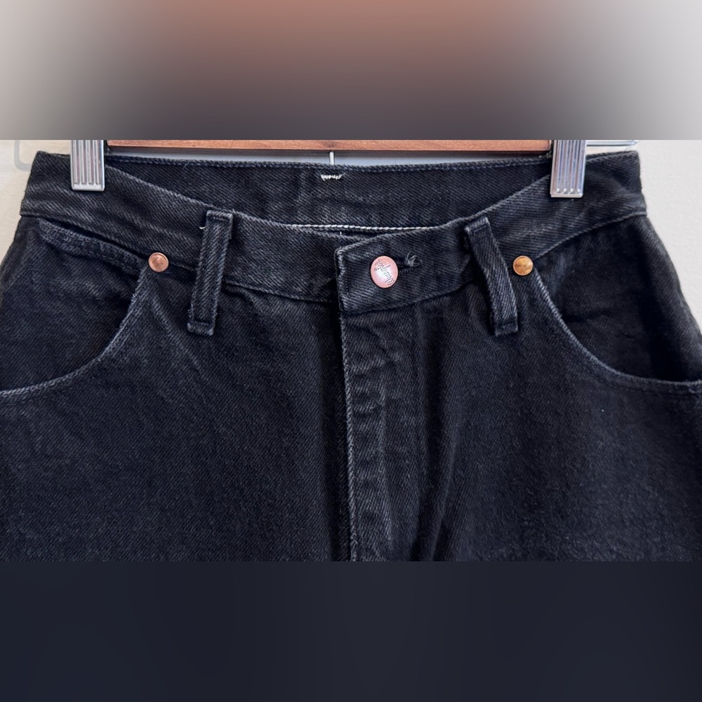 Wrangler Straight Leg Jeans in Washed Black - Picture 8 of 13